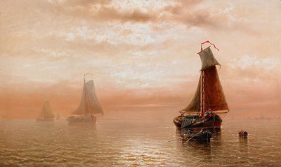 Sunset over the Sea by Auguste Musin